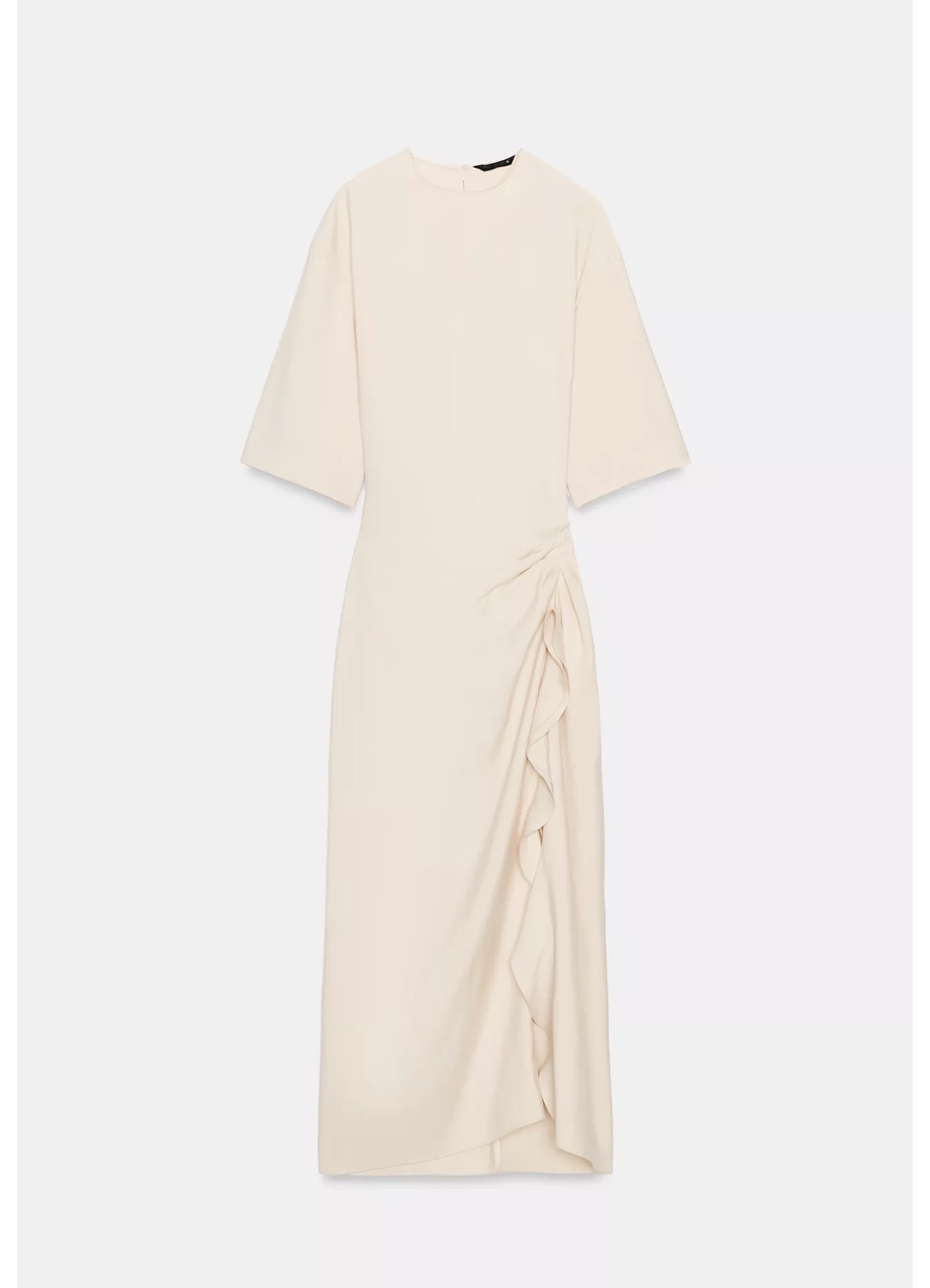 Zara ZW Collection Draped Midi Dress Mid-Ecru Ref 2100/828/712