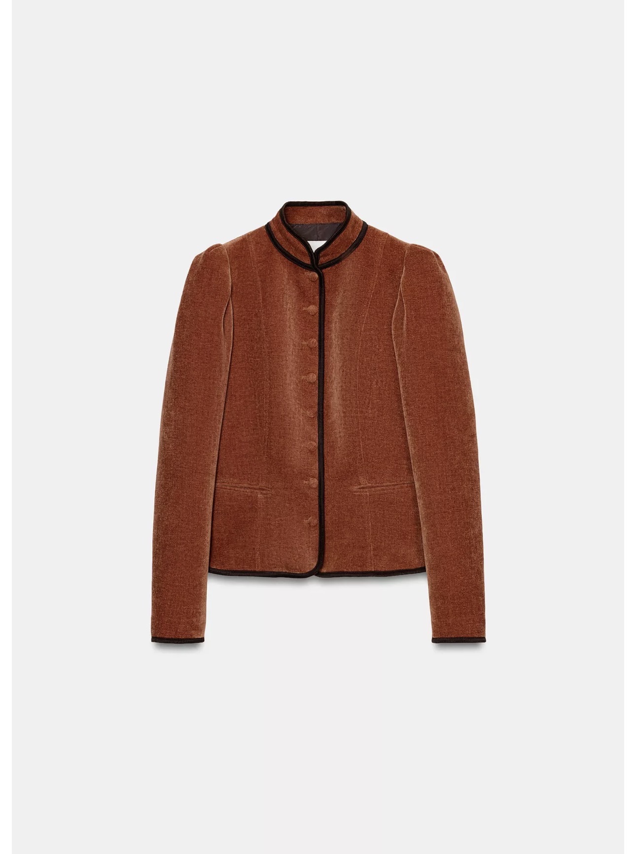 Zara Contrasting Trim Blazer Burnt Orange Ref 2445/632/614