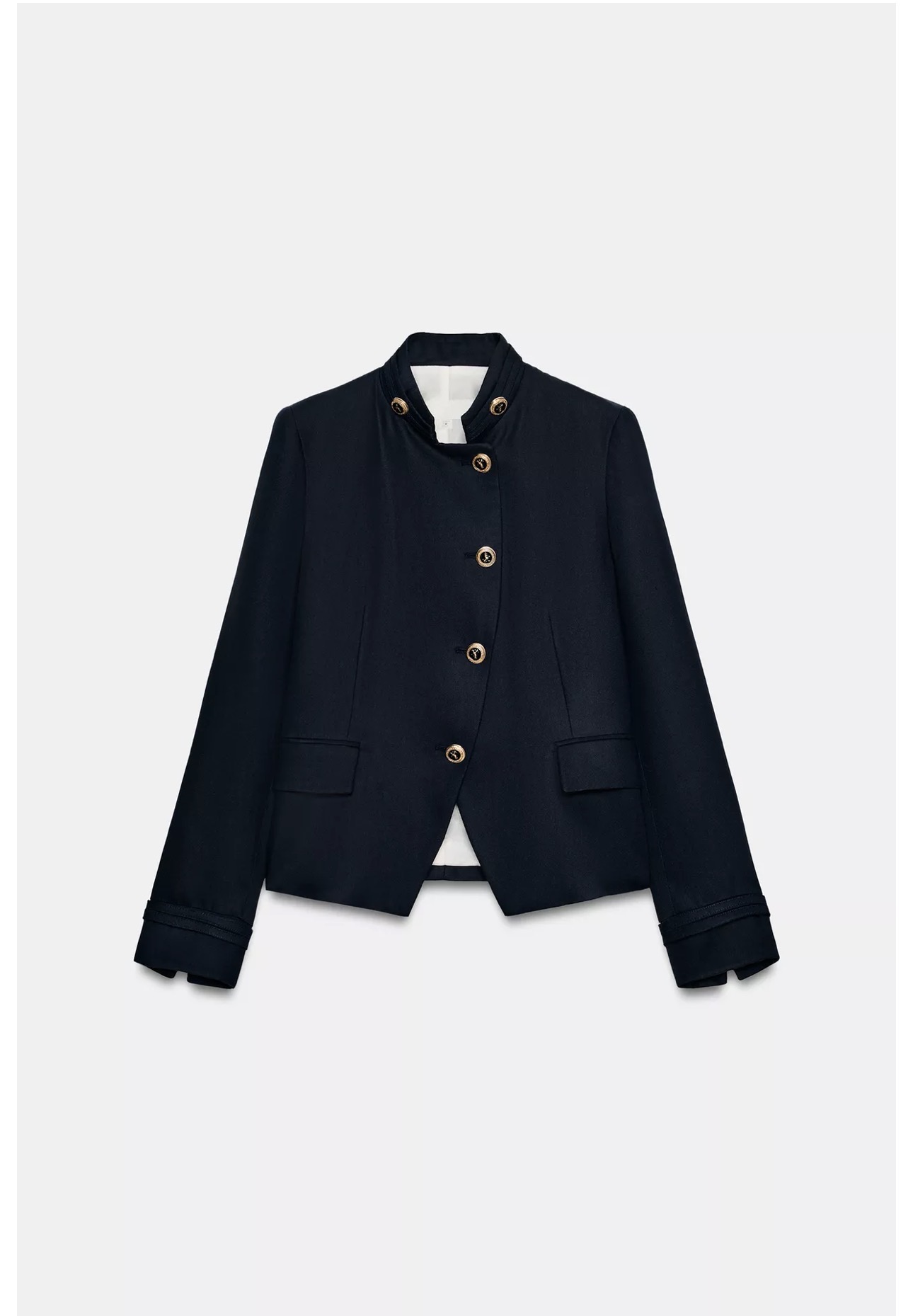 Zara Gold Button Fitted Blazer Zara gold button blazer sold out Zara fitted blazer navy Zara 2730/564/401 Navy Blue Ref 2730/564/401