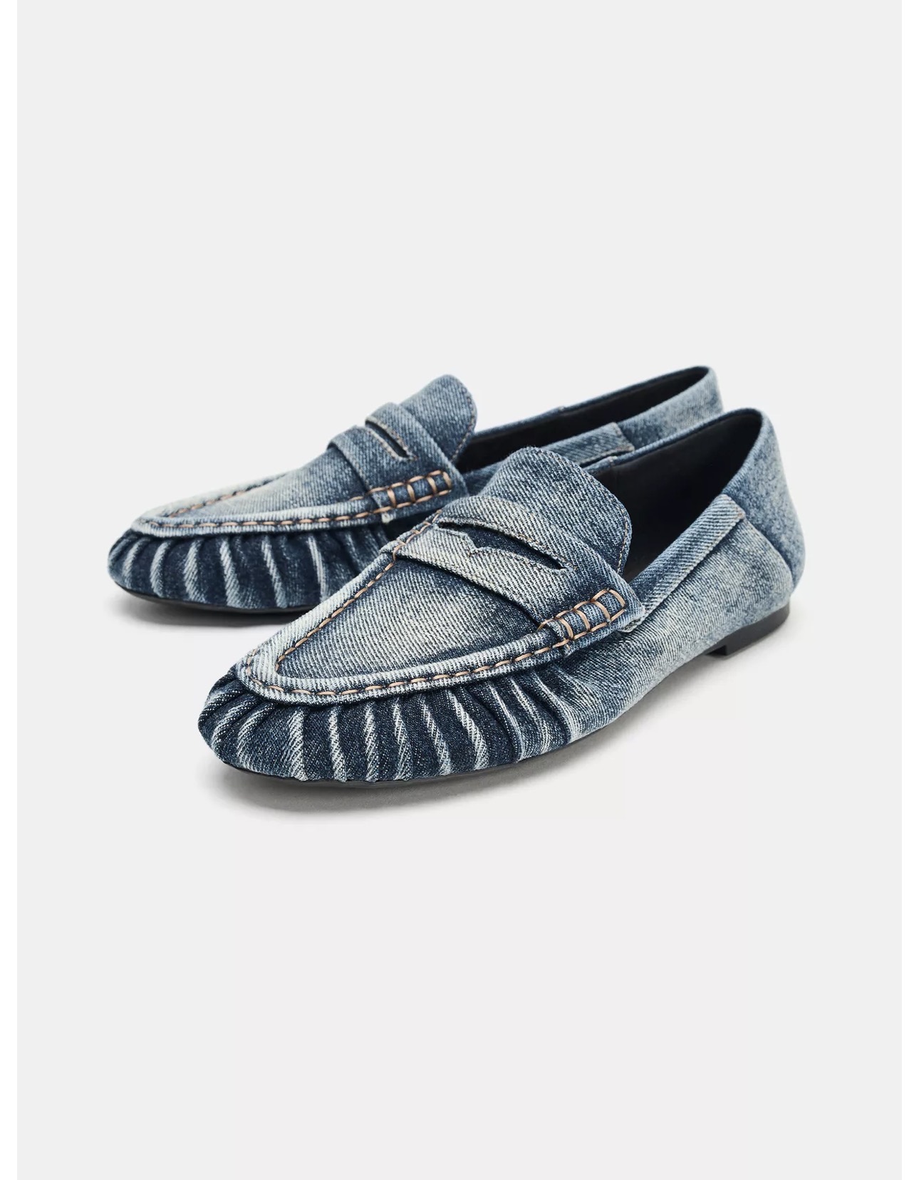 Zara Denim Effect Loafers Blue Ref 3571/710/401