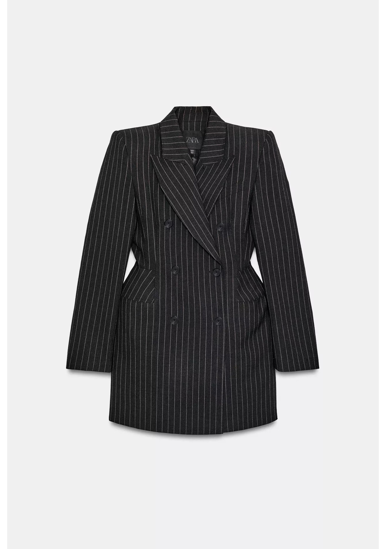 Zara ZW Collection Pinstripe Blazer Dress Gray Ref 3736/048/802