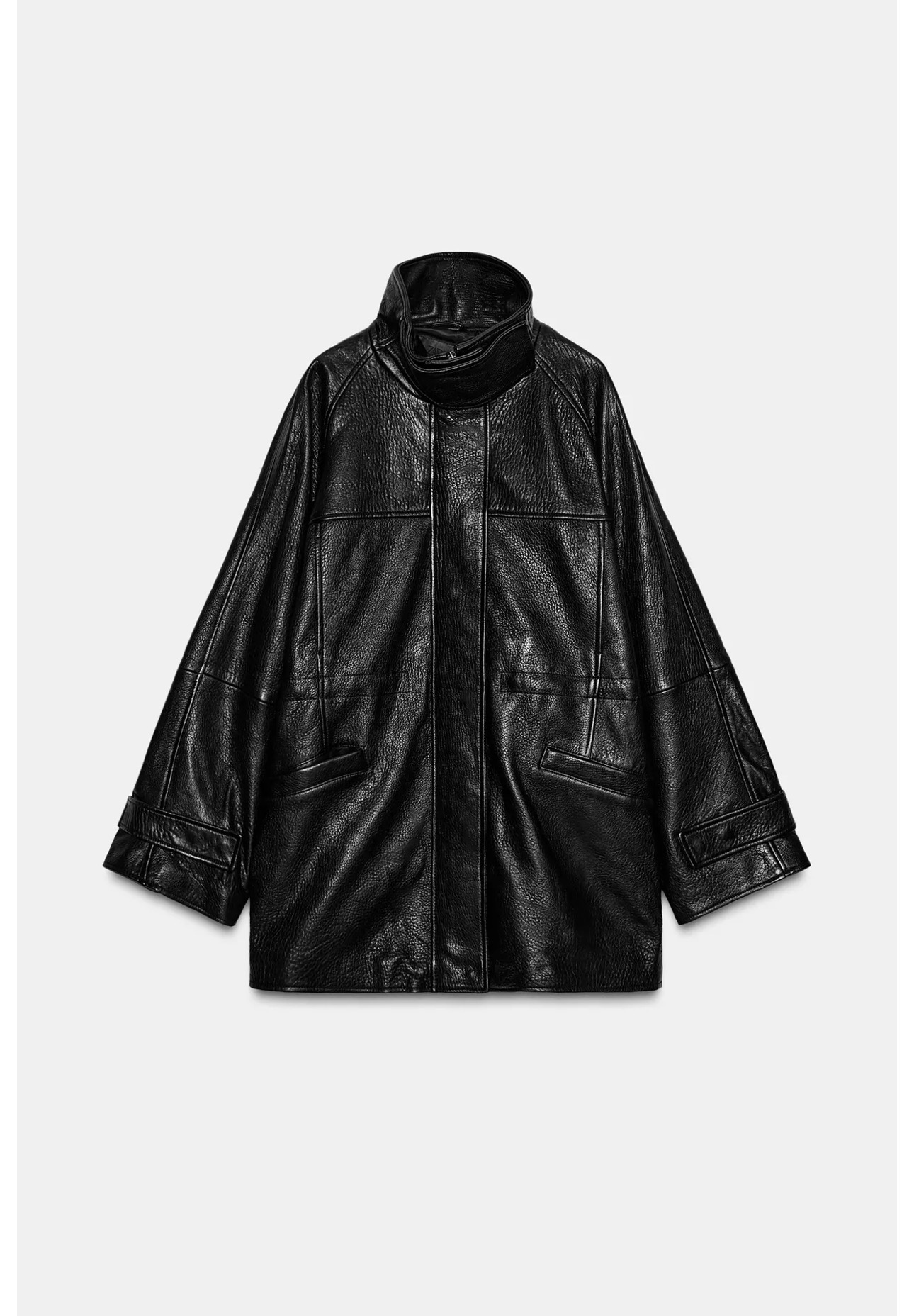 Zara 100% Leather Jacket with Adjustable Waist Zara leather jacket adjustable waist sold out Zara black leather jacket Zara 5479/780/800 Black Ref 5479/780/800