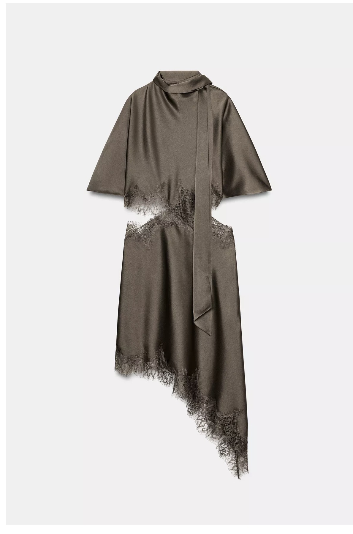 Zara Satin Effect Lace Dress ZW Collection Zara satin effect lace dress sold out Zara ZW Collection lace dress Zara 5919/041/706 Mink Ref 5919/041/706