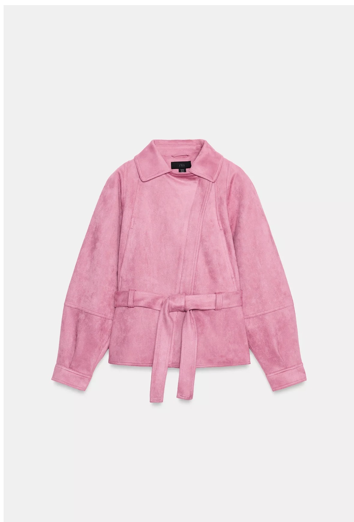 Zara Faux Suede Belted Jacket Lilac Ref 8372/131/716