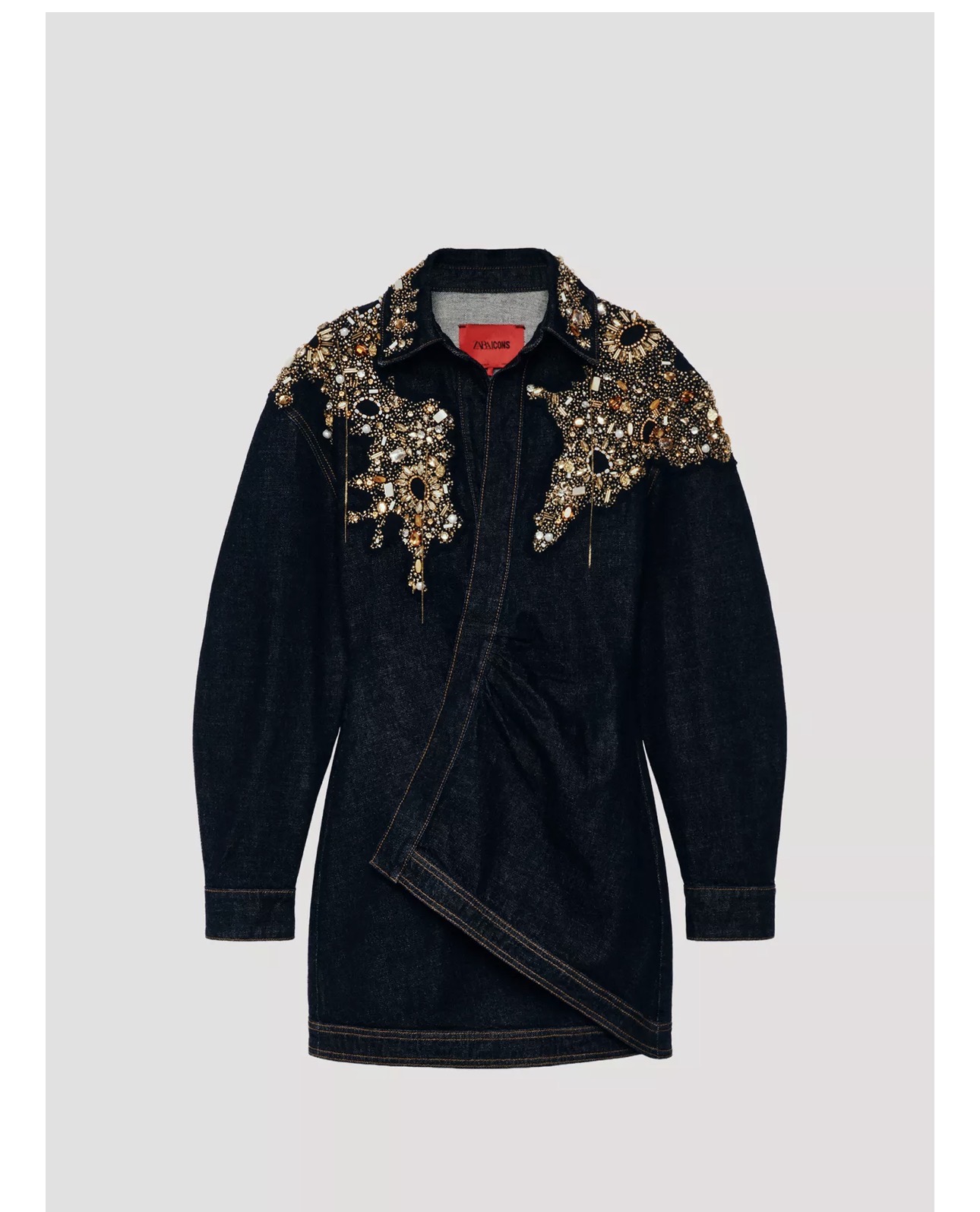 Zara Limited Edition Jeweled Denim Dress Zara limited edition jeweled denim dress Zara jeweled dress sold out Zara 9863/137/407 Blue Ref 9863/137/407