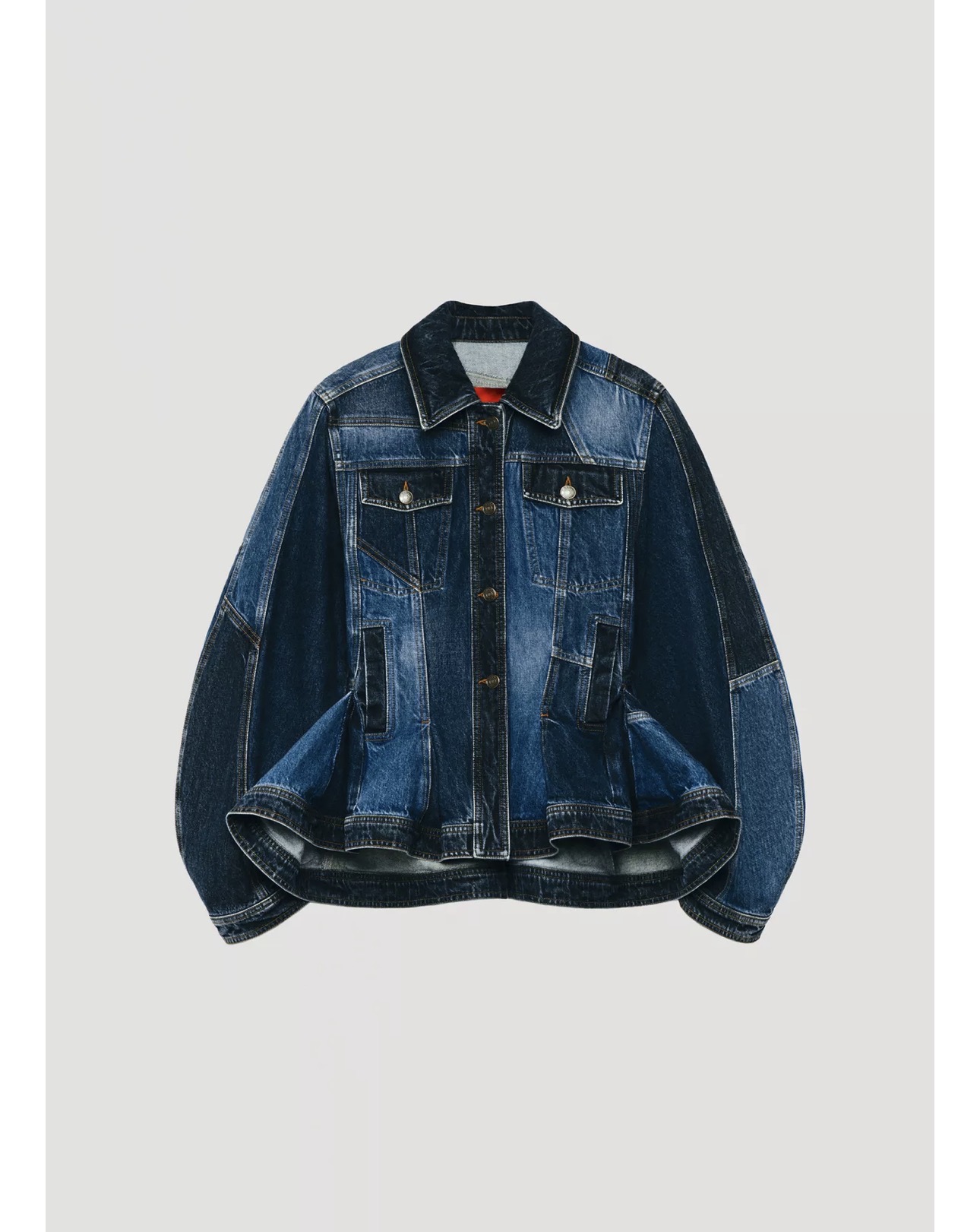 Zara Patchwork Cocoon Denim Jacket Indigo Ref 5155/001/400